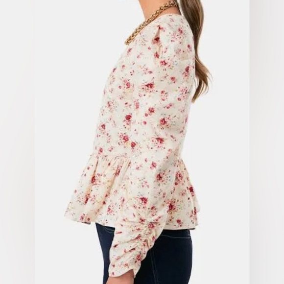 NWT Hyacinth House Floral Peplum Blouse Size XS - Picture 3 of 16